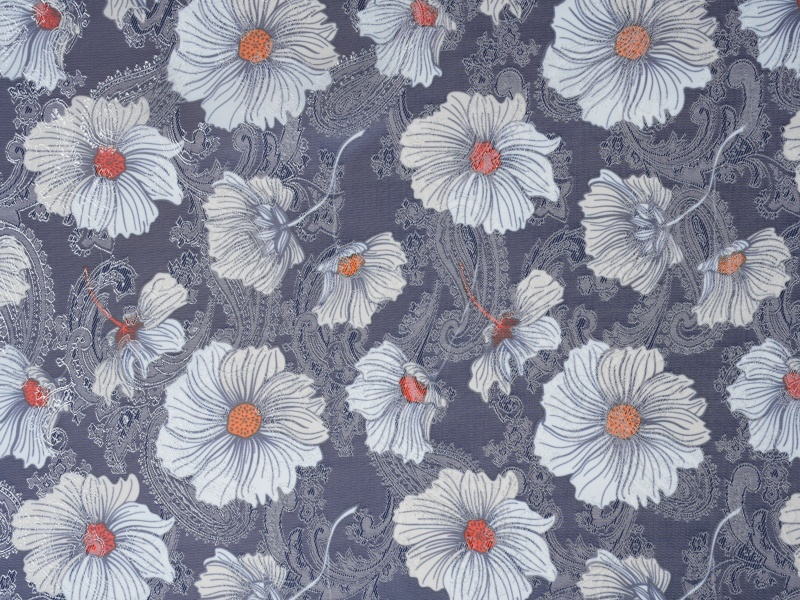 Polyester-viskoosin jacquard-painettu vuoristokangas Polyester-viskoosin jacquard-painettu vuoristokangas